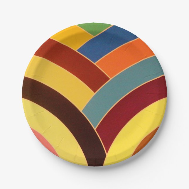 chic sophisticated modern chevrons paper plates (Front)