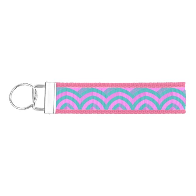 chic sophisticated multi-color chevrons wrist keychain (Keys on Left)