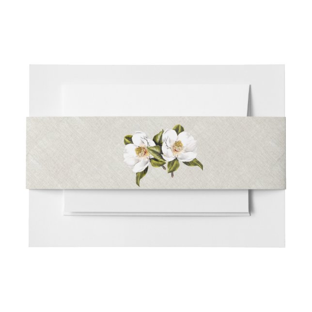 Chic Southern Magnolias Wedding Belly Band (Front Example)