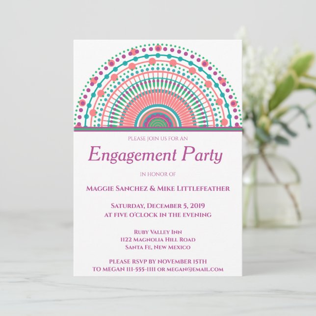 Chic Southwest Mandala  Invitation (Standing Front)