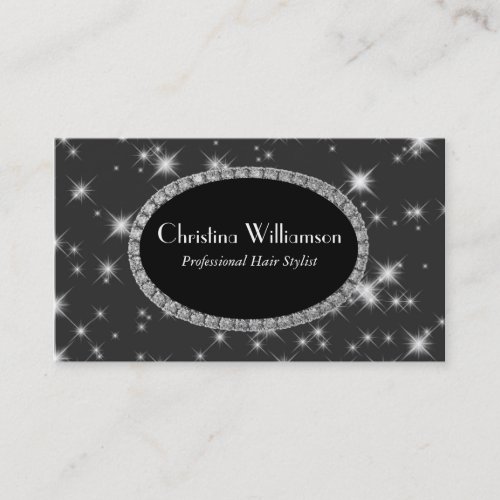 Chic Sparkle Rhinestones Business Card Template