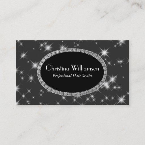 Customizable Chic Sparkle Rhinestones Business Card Template
