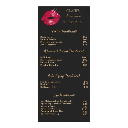 Chic Sparkling Shiny Red Lips  Glitter Icons Rack Card