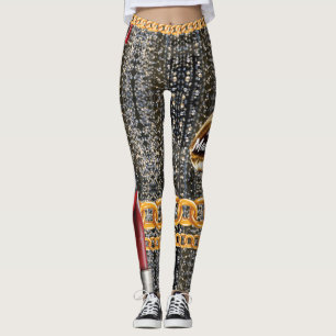 Chic Sparkly Gold Elegant For Her Custom Leggings