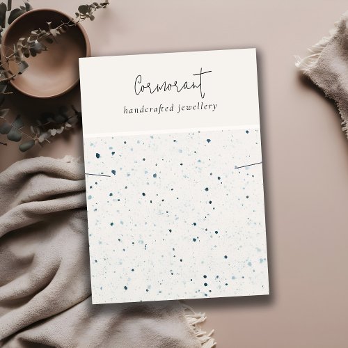 Chic Speckled Blue White Texture Necklace Display Business Card