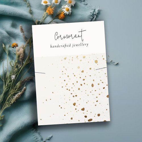 Chic Speckled Gold White Texture Necklace Display Business Card