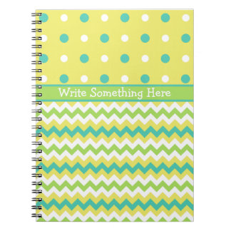 Chic Spiral Notebook: Polka Dots and Chevrons Notebook