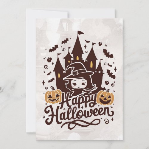 Chic Spooky Happy Halloween Holiday Card