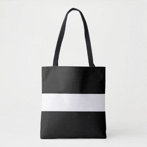 Chic Sporty Bold Wide Black White Nautical Stripes Tote Bag