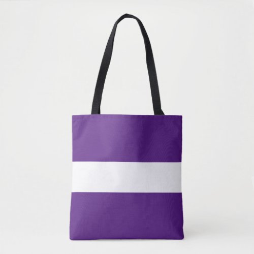 Chic Sporty Fun Wide Royal Purple White Stripes Tote Bag