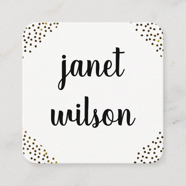Chic Spotted Embellishments Square Business Card (Front)