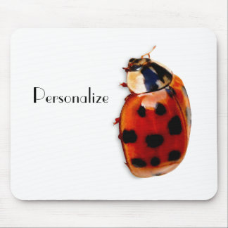Chic Spotted Ladybug With Name Mouse Pad