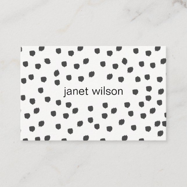 chic spotted texture pattern business card (Front)