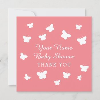 Chic Spring Baby Shower Party Butterfly Theme Thank You Card by logotees at Zazzle