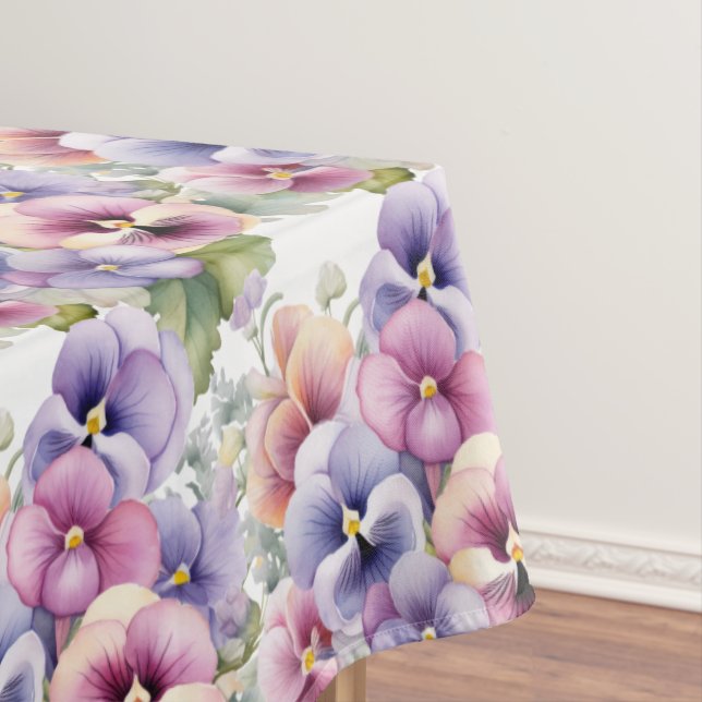 Chic Spring Colors Pansy Pansies Tablecloth (In Situ)