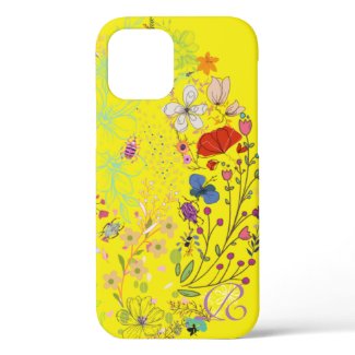 Chic Spring Flower Colorful and Monogram Case-Mate