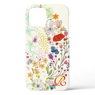 Chic Spring Flower Colorful and Monogram Case-Mate