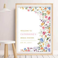 Chic Spring Garden Floral Bridal Shower Welcome