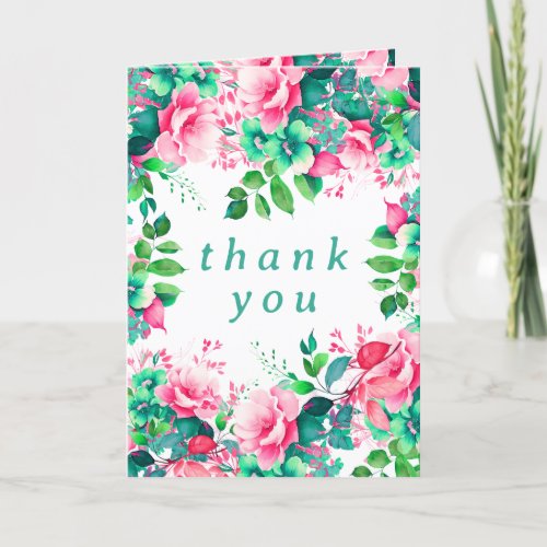 Chic Spring Summer Floral Birthday Thank You 