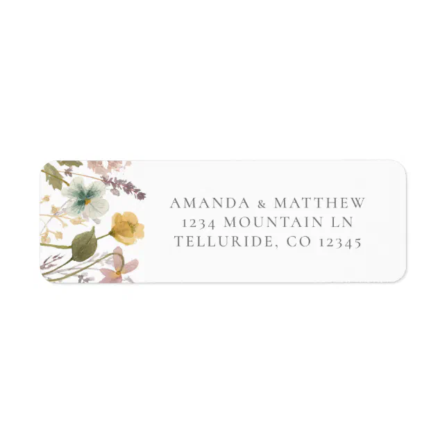 Chic Spring Vintage Flowers Wedding Return Address Label | Zazzle