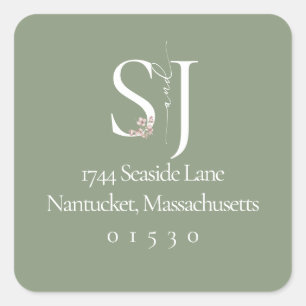 Chic Square Return Address Sticker