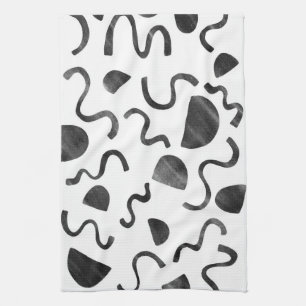 Chic squiggles in black & white kitchen towel