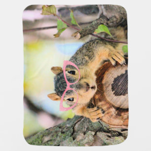 Chic squirrel baby blanket