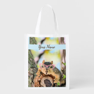 Chic squirrel grocery bag