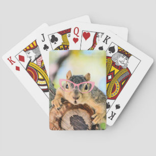 Chic squirrel poker cards
