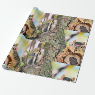 Chic squirrel wrapping paper