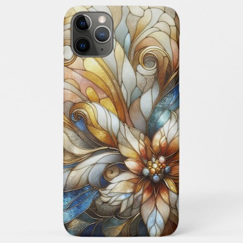 Chic Stained Glass Floral Mosaic Art Pattern iPhone 11 Pro Max Case
