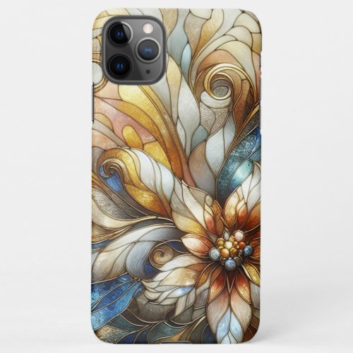 Chic Stained Glass Floral Mosaic Art Pattern iPhone 11Pro Max Case