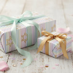 Chic Star of David Rainbow Striped Pattern Wrapping Paper<br><div class="desc">This Chic Star of David Rainbow Striped Pattern Wrapping Paper features a chic and modern pinstripe pattern with multicolored thin stripes and a gold Star of David against a crisp white background. Simple, stylish, and full of joy, this design is perfect for Bat Mitzvahs, Hanukkah gifts, Jewish celebrations, birthdays, baby...</div>