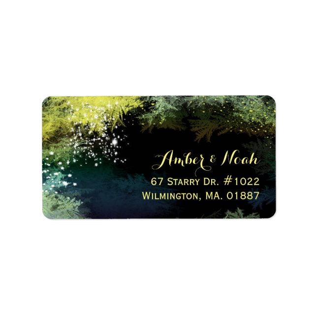 Chic Starry Evening Wedding Address Label (Front)