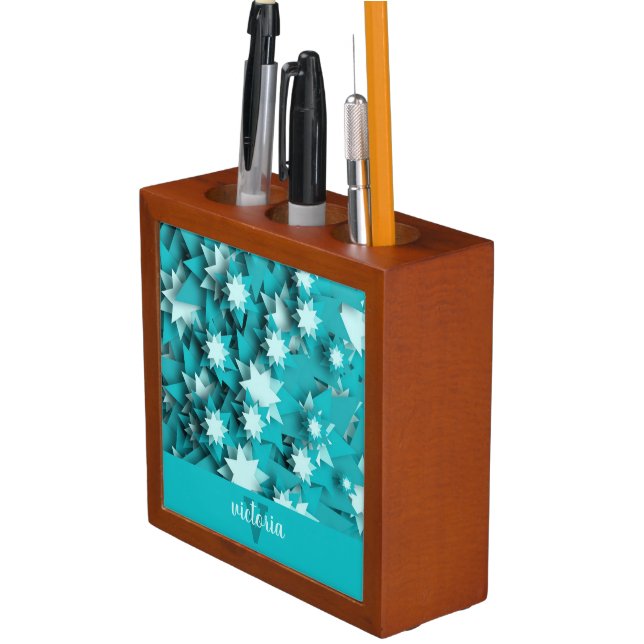 Chic Stars Monogrammed Desk Organizer (In Situ)