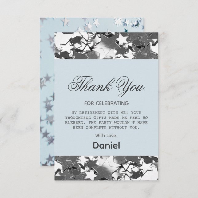  Chic Stars Surprise Retirement Party 2025 Thank You Card (Front/Back)