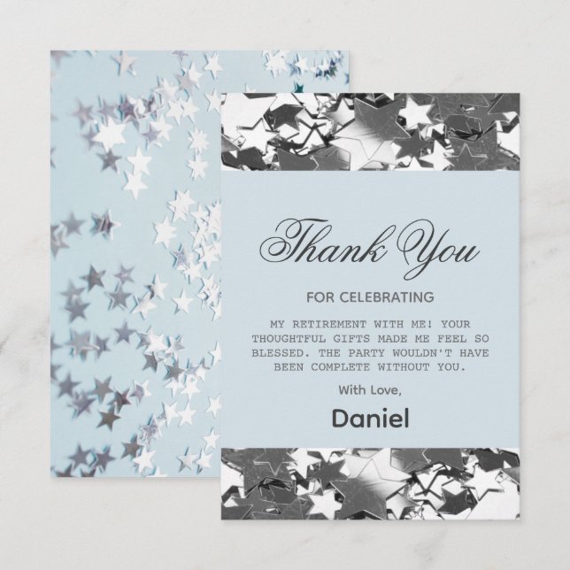  Chic Stars Surprise Retirement Party 2026 Thank You Card (Front/Back)