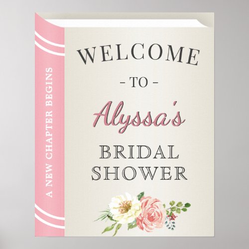 Chic Storybook Book Cover Bridal Shower Welcome Poster