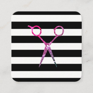 Chic Stripe Pattern Stylist Square Business Card