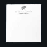 Chic Striped Beach Umbrella Logo Notepad<br><div class="desc">Coordinates with the Chic Striped Beach Umbrella Logo brand suite by 1201AM. A chic black and white striped beach umbrella is paired with your name or business name for an instant logo on this personalized notepad. Designed to capture the essence of luxury in a simplistic design. Perfect for beach rentals,...</div>