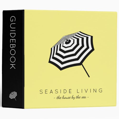 Chic Striped Beach Umbrella Logo Yellow Binder