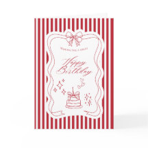 Chic Striped Happy Birthday Card