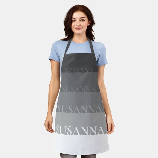 Chic Striped Personalized Apron (Worn)