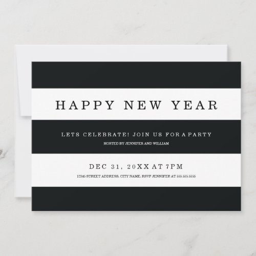 Chic Stripes by Origami Prints New Years Invites