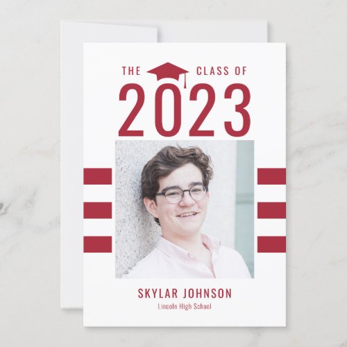 Chic Stripes EDITABLE COLOR Graduation Invitation