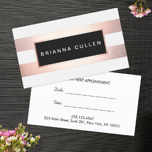 Chic Stripes FAUX Gold Foil Appointment Reminder