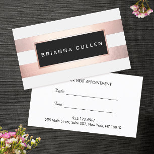Chic Stripes FAUX Gold Foil Appointment Reminder Card