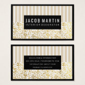Chic Stripes Gold Dotted Pattern Black Border (Front & Back)