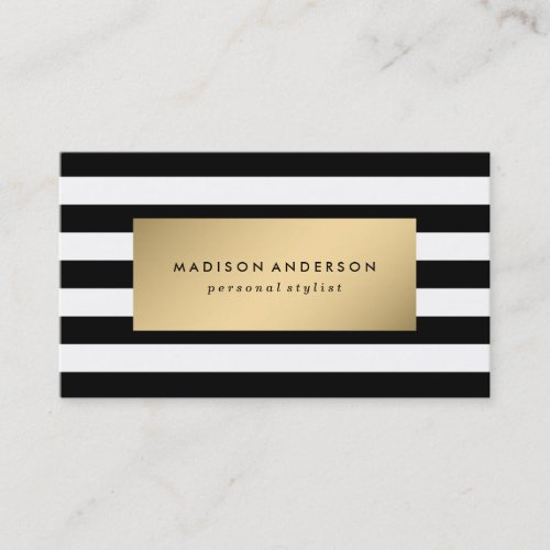Chic Stripes in Gold  Business Cards