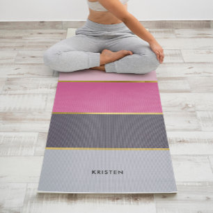 Chic Stripes Pattern Personalized Yoga Mat